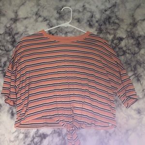 Striped orange tied shirt